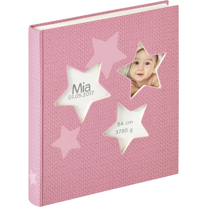 Walther Children's Photo Album Estrella 50 Pages Pink with Tissue Interleaves UK-133-R 28 x 30.5 cm