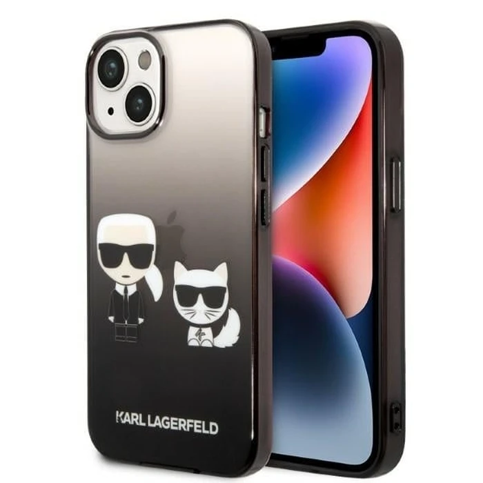 Karl Lagerfeld KLHCP14MTGKCK Apple iPhone 14 Plus / 15 Plus hardcase black Gradient Ikonik Karl & Choupette
