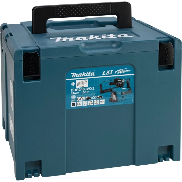 Makita DHR243JWX2 Σφυρί-Πολυεργαλείο Μπαταρίας SDS-Plus 18V (2x 6.0Ah) με Φορτιστή και Βαλίτσα Makpac