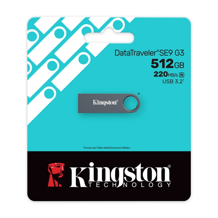 Kingston USB flash drive DataTraveler SE9 G3 - USB 3.2 Gen 1 - 512 GB - Black (KE-U2X512-1AC)