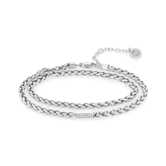 Tommy Hilfiger Women's Chain Bracelet, Stainless Steel with Zirconia, 16 cm (Model 2780875)
