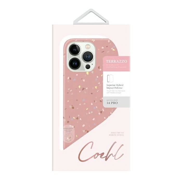 UNIQ Coehl Terrazzo Apple iPhone 14 Pro coral pink