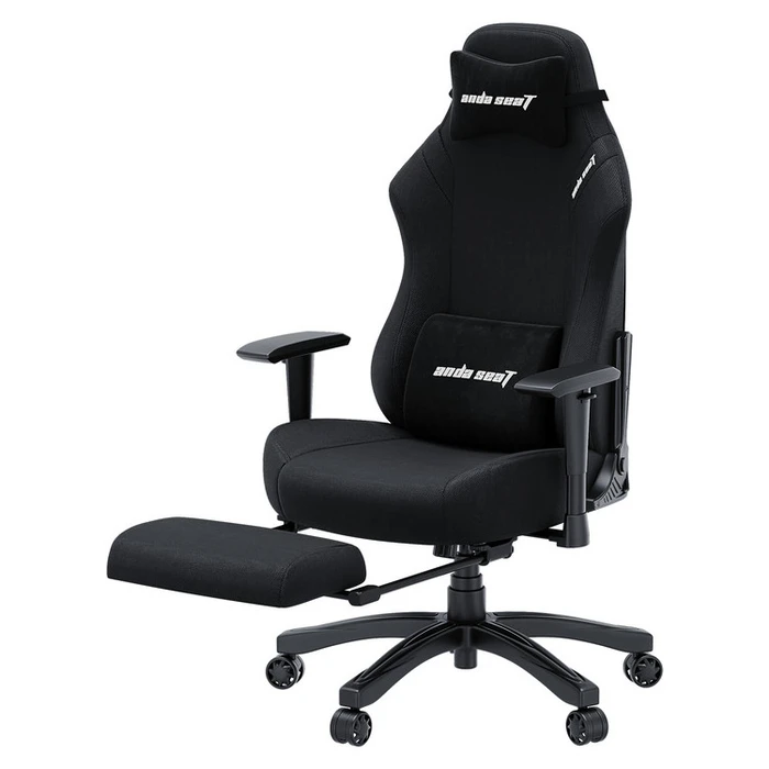 Anda Seat Luna Pro Υφασμάτινη Καρέκλα Gaming με Ρυθμιζόμενα Μπράτσα και Υποπόδιο - Μαύρη