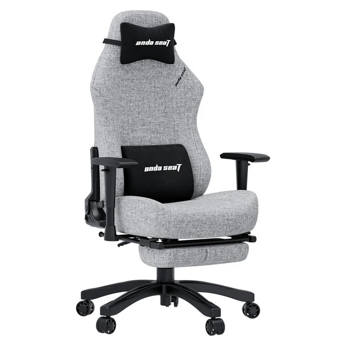 Anda Seat LUNA PRO Υφασμάτινη Καρέκλα Gaming Γκρι με Ρυθμιζόμενα Μπράτσα και Υποπόδιο