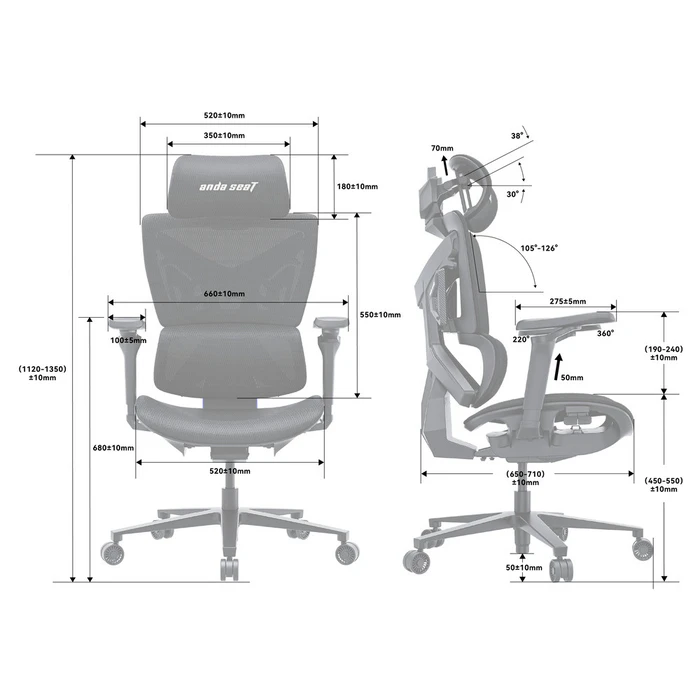 Καρέκλα Gaming Anda Seat X-Air Pro Xl Grey