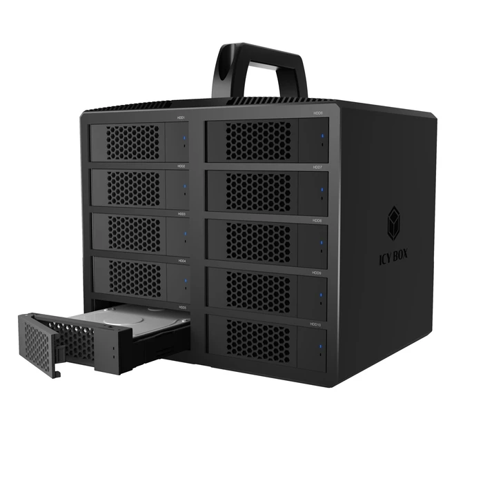 ICY BOX Diamond Case 3710 (IB-3710-C31) - 10-bay SATA HDD/SSD External Enclosure, USB 3.2 Gen 2 Type-C