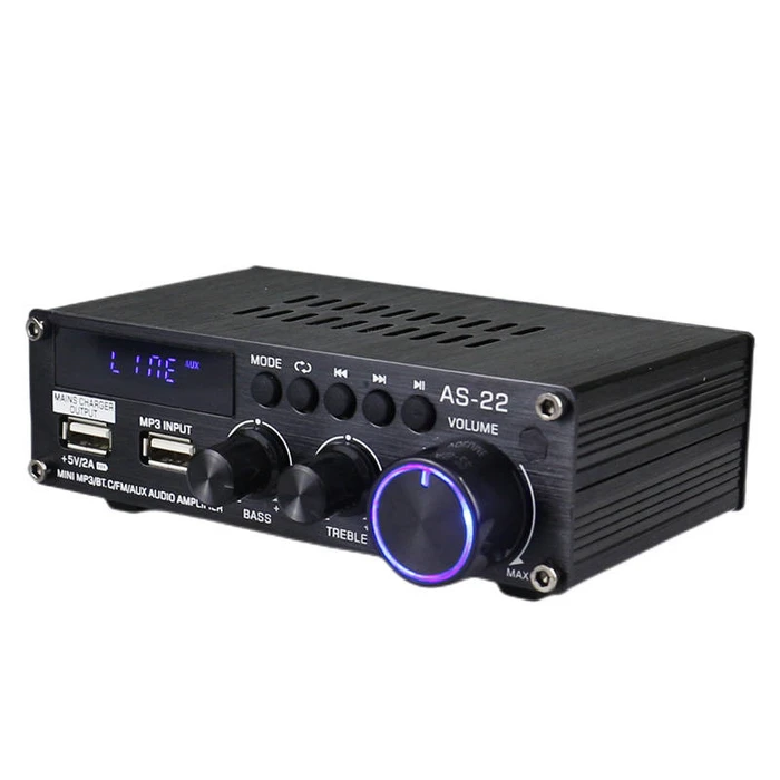 Ενισχυτής Blitzwolf AS-22 audio amplifier, 45W, Bluetooth 5.0, USB + remote control (black)