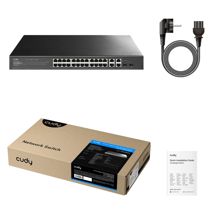 Cudy GS1028ES2 26-port Gigabit light-managed switch (26x 10/100/1000, 2x Combo SFP)