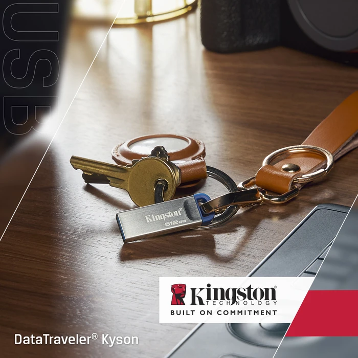 Kingston DataTraveler Kyson G2 512GB USB 3.2 Gen 1 μεταλλικό USB flash drive (ασημί/μπλε) - DTKNG2/512GB