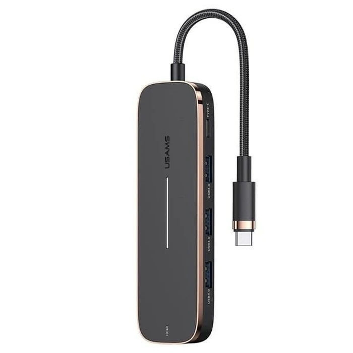 USAMS Hub 3xUSB/USB-C/HDMI black SJ578HUB01