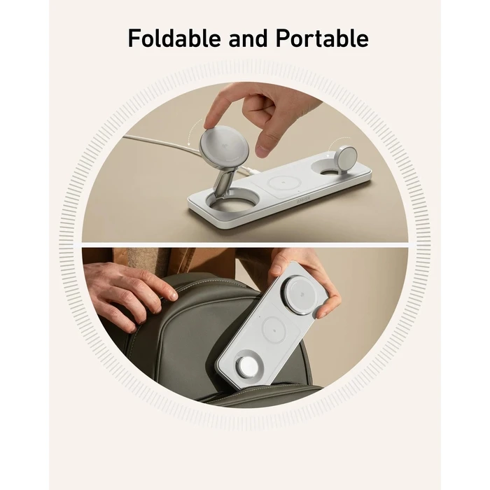 Ασύρματος Φορτιστής Anker Maggo 3 In 1 White 15w