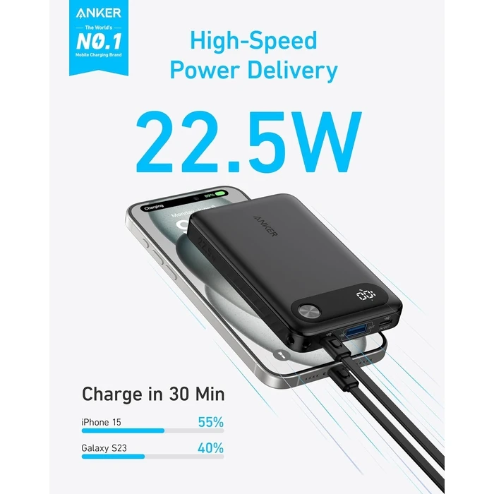 Powerbank Anker 10k 22.5w With Usb-C Cable