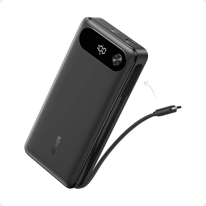 Power Bank Anker 20,000mAh 87W Max Fast Charging Built-in USB-C Cable