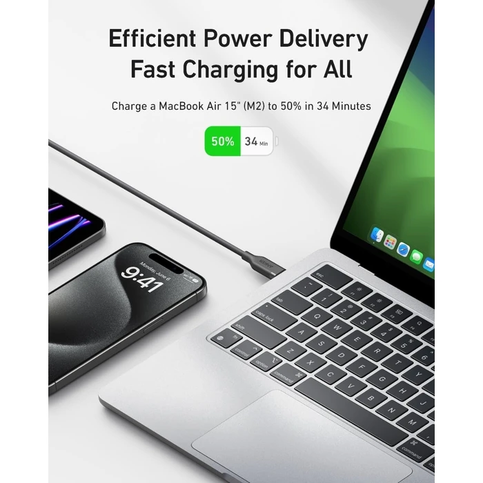 Καλώδιο USB-C Anker to USB-C USB4 20Gbps, 240W, 0.9m Black