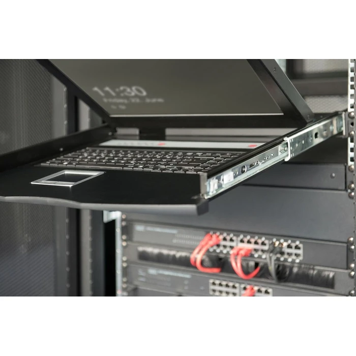 DIGITUS Κονσόλα 19" 1U TFT 16 Θύρες KVM με Touchpad, Μαύρο