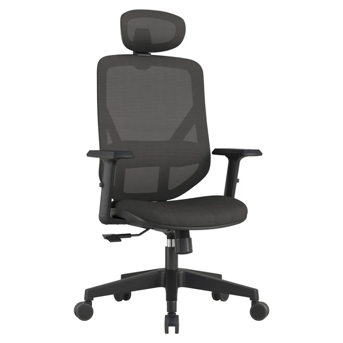 Vero Office Ergostyle 2040 Black Office Chair with Headrest and Adjustable Arms