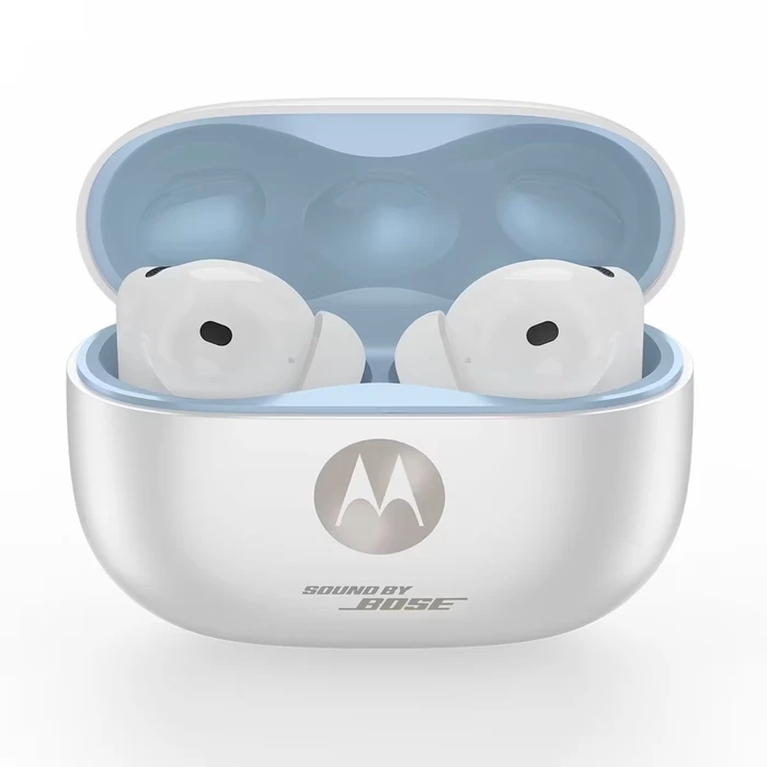 MOTOROLA Moto Buds 2+ Pantone Bright White - True Wireless Bluetooth Earbuds with ANC, Hi-Res Audio and Dolby Atmos