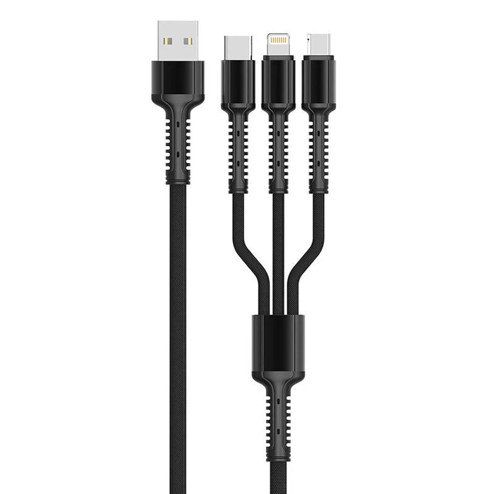 Καλώδιο USB to Lightning/Micro USB/USB-C LDNIO LC93 3in1 3.4A (black)