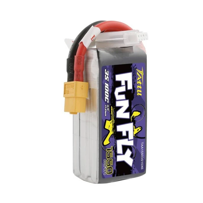 Tattu Funfly Li-Po Battery 11.1V 1550mAh 100C 3S XT60 for Drone