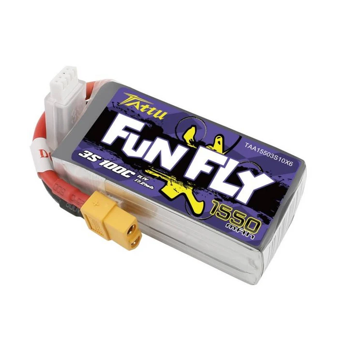 Tattu Funfly Li-Po Battery 11.1V 1550mAh 100C 3S XT60 for Drone
