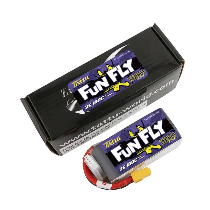Tattu Funfly Li-Po Battery 11.1V 1550mAh 100C 3S XT60 for Drone
