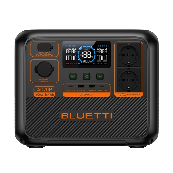 Power Station Bluetti Premium AC70P Portable 1000W AC Outlet 864Wh