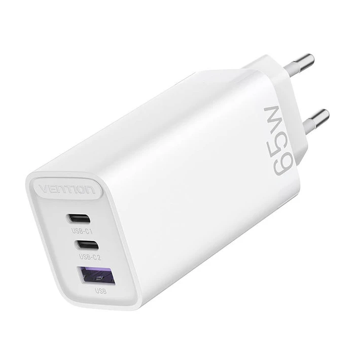 Φορτιστής Πρίζας EU 2xUSB-C(65W/30W) USB-A(30W) Vention, FEDW0-EU, 2.4A, PD 3.0
