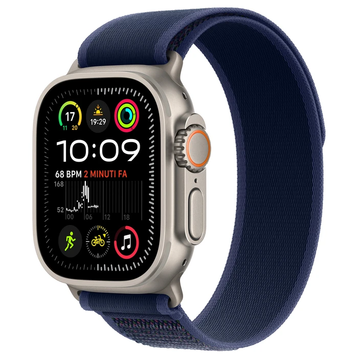 Smartwatch Apple Watch Ultra 2 GPS + Cellular 49mm Natural Titanium with Blue Trail Loop - M/L