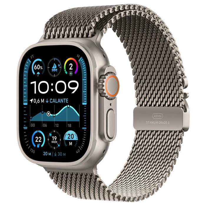 Smartwatch Apple Watch Ultra 2 GPS + Cellular 49mm Natural Titanium with Natural Titanium Milanese Loop - S