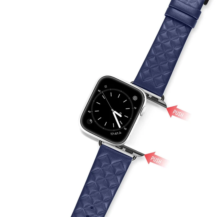 Dux Ducis Leather Strap for Apple Watch 4/5/6/7/8/9/SE/10 40/41/42mm blue (England Version)