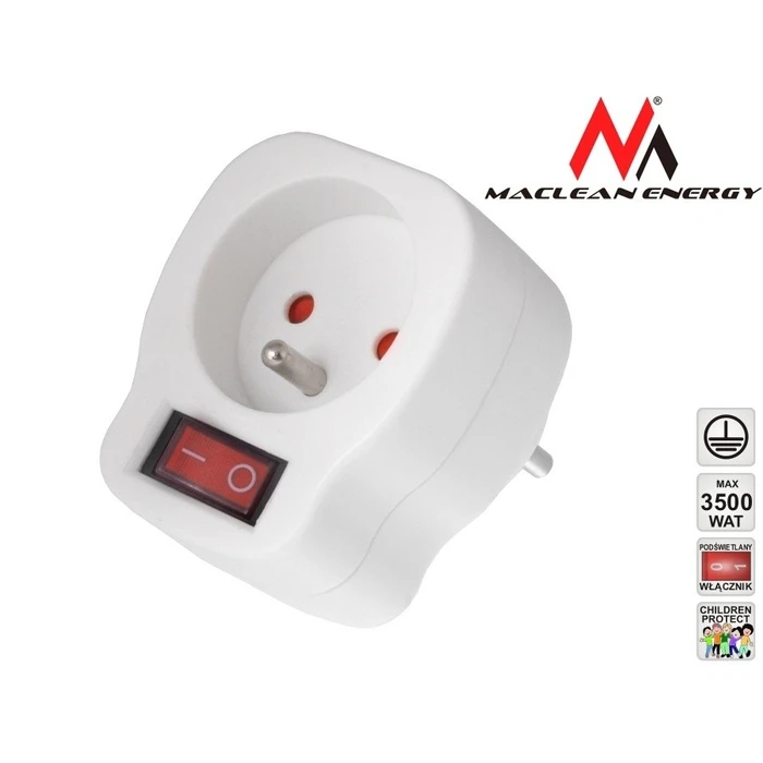 Μονόπριζο Maclean MCE13 AC outlet with a switch 