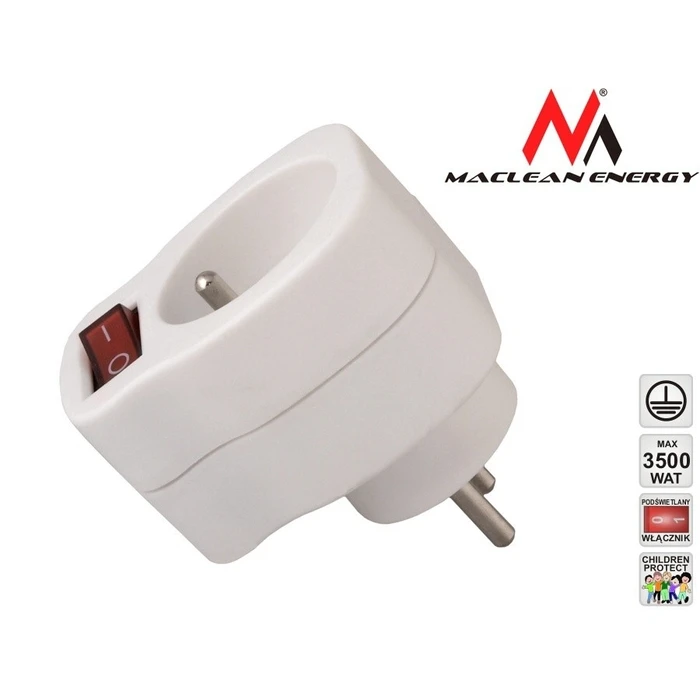 Μονόπριζο Maclean MCE13 AC outlet with a switch 