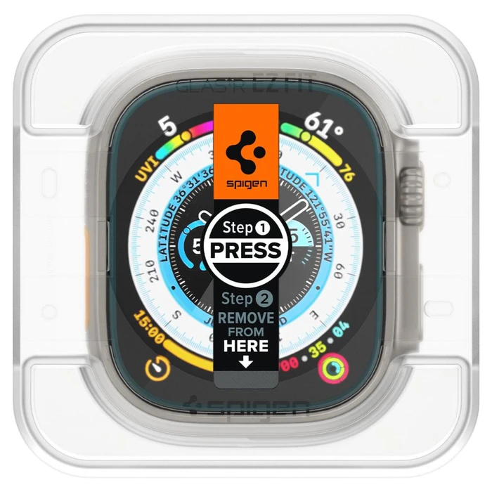 Tempered glass Spigen GLAS.tR ez Fit Apple Watch Ultra 1 / 2 / 3 49mm Clear [2 PACK]