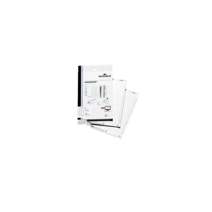 DURABLE Ενθέσιμα Σήματα BADGEMAKER 54 x 90 mm, 200 τεμ., λευκά