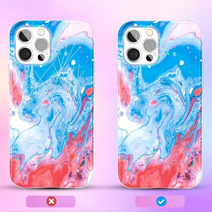 Kingxbar Watercolour Apple iPhone 12 Pro Max blue-pink