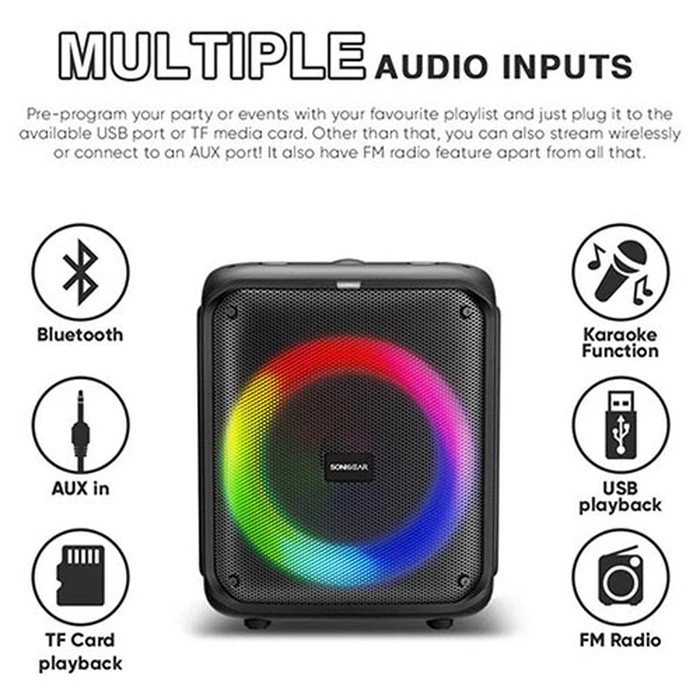 Karaoke Sonic Gear RGB with HD AUDIO 'AUDIOX PRO 600' RMS 90W