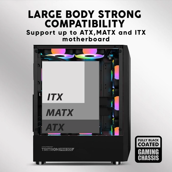 Κουτί Η/Υ Armaggeddon With 3 Argb Fans Tritron Pro 300 White