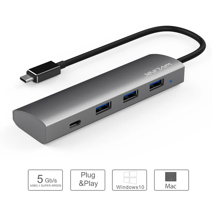 USB Hub Wavlink SUPERSPEED 3.0 Type-C 4-PORT ALUMINUM