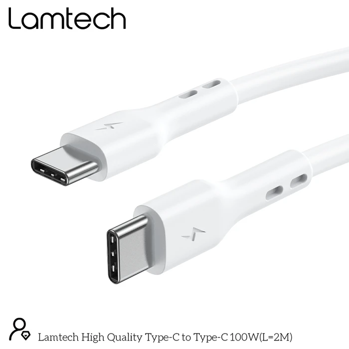 Καλώδιo USB Lamtech Type-C to Type-C 100W FAST CHARGE 2M