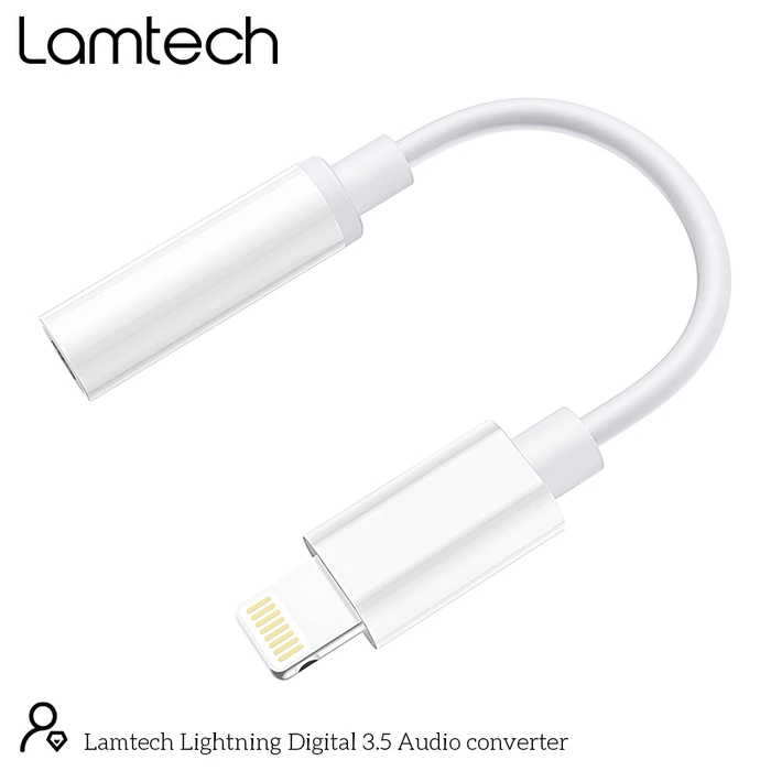 Αντάπτορας 3,5mm Lamtech Lightning Audio JACK WHITE