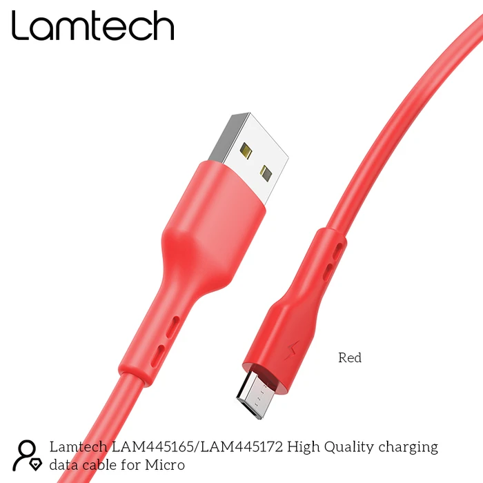 Καλώδιo USB Lamtech Data Micro 1m RED