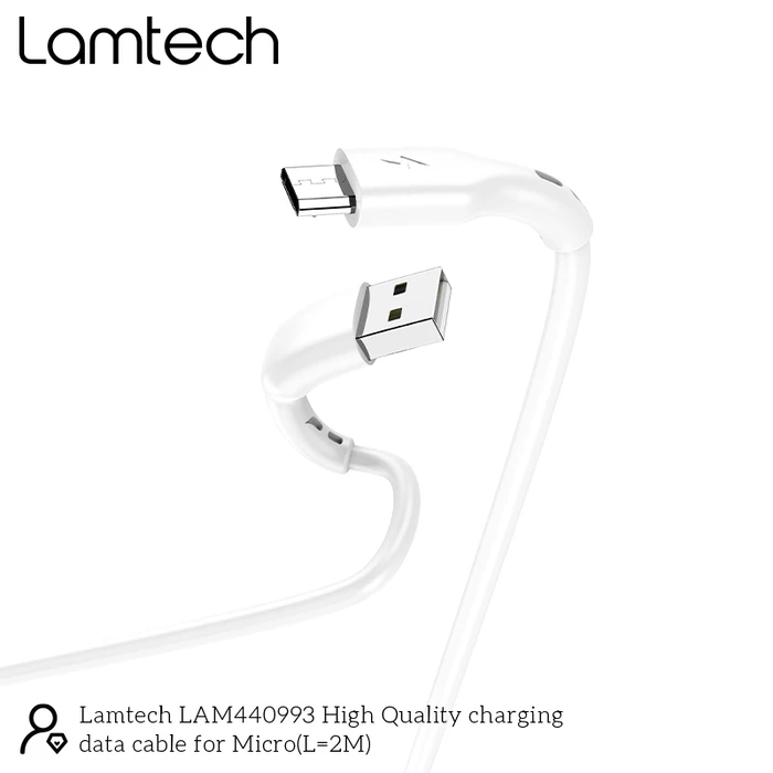 Καλώδιo USB Lamtech Data Micro 2m WHITE