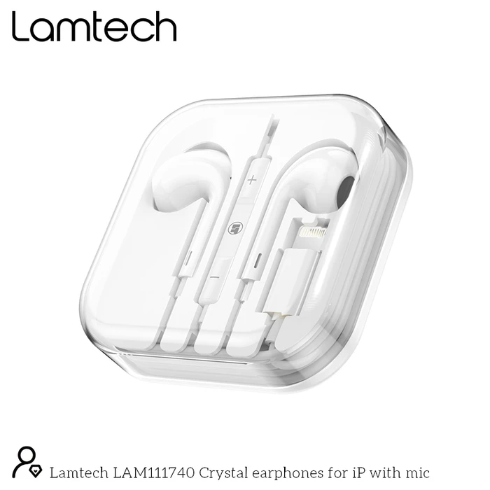 Handsfree Ακουστικά Lamtech Lightning With Microphone WHITE