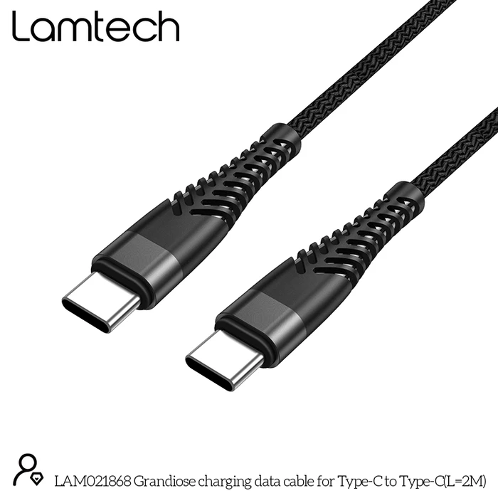 Καλώδιo USB Lamtech HQ UNBREAKABLE Type-C to Type-C 2M