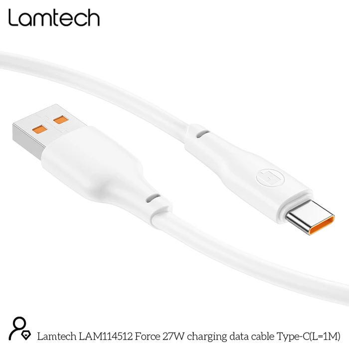 Καλώδιο USB-C Lamtech High Power 1m 27w White