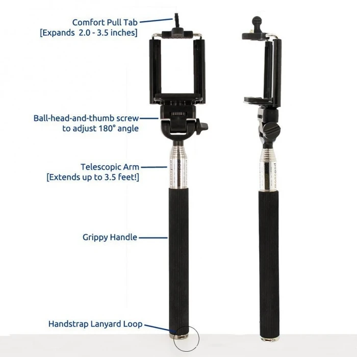 Selfie Stick Lamtech 3IN1 Bluetooth for Smartphones, Action Cameras