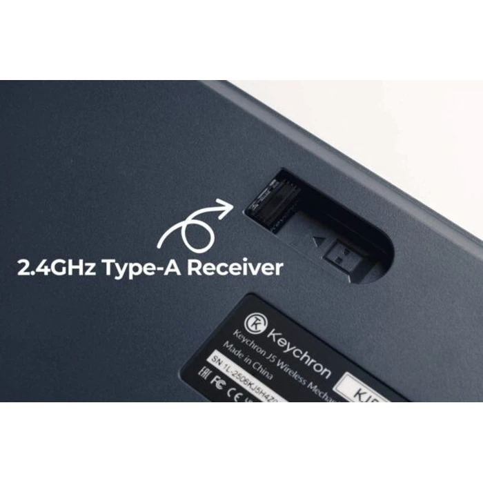 Keychron J5 KJ5-H4Z Ασύρματο Gaming Μηχανικό Πληκτρολόγιο Keychron Banana διακόπτες RGB 100% US Σκούρο Μπλε