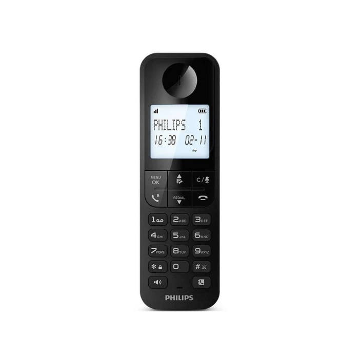 Ασύρματο Τηλέφωνο Philips D2701B/GRS Μαύρο (Ελληνικό Μενού) με ανοιχτή ακρόαση, φραγή κλήσεων και 50 μνήμες