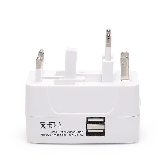 Lamtech LAM073050 Αντάπτορας Ταξιδίου Universal με 2 Θύρες USB