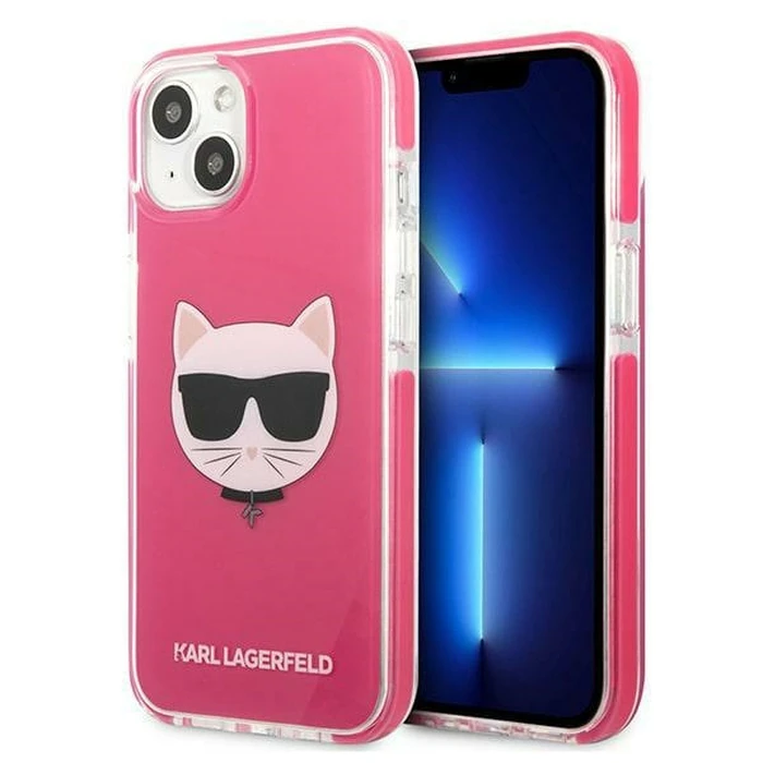 Karl Lagerfeld KLHCP13MTPECPI Apple iPhone 13 hardcase fuschia Choupette Head
